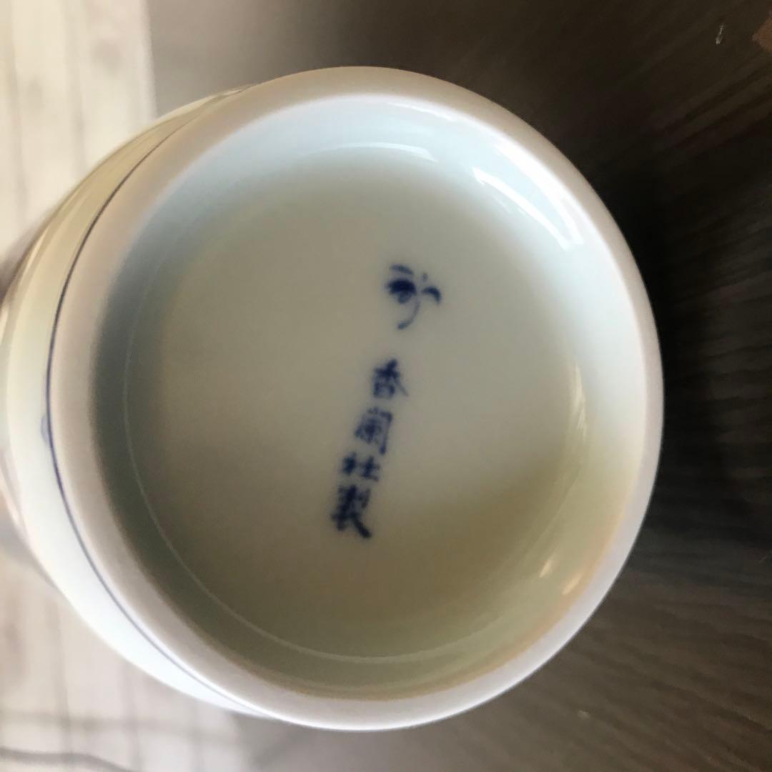 青白陶器 花瓶 鶴柄　香蘭社