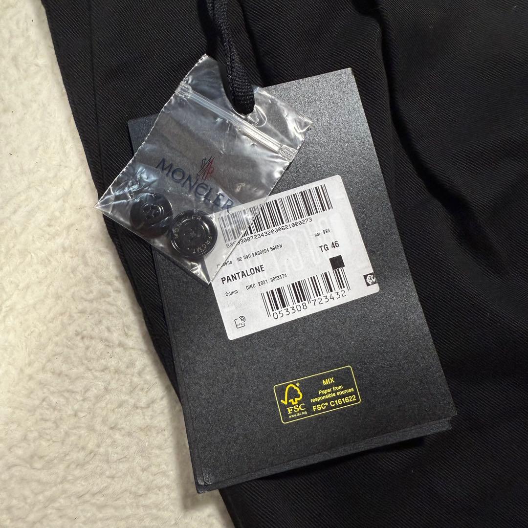 美品 タグ付 モンクレール×フラグメント 高年式 メンズ チノパン 踝丈 L 黒