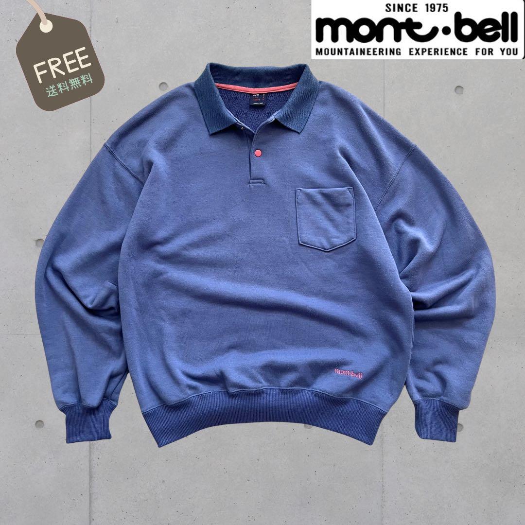 最初期モデル レア オールドモンベル 丸文字ロゴ ポロシャツ M