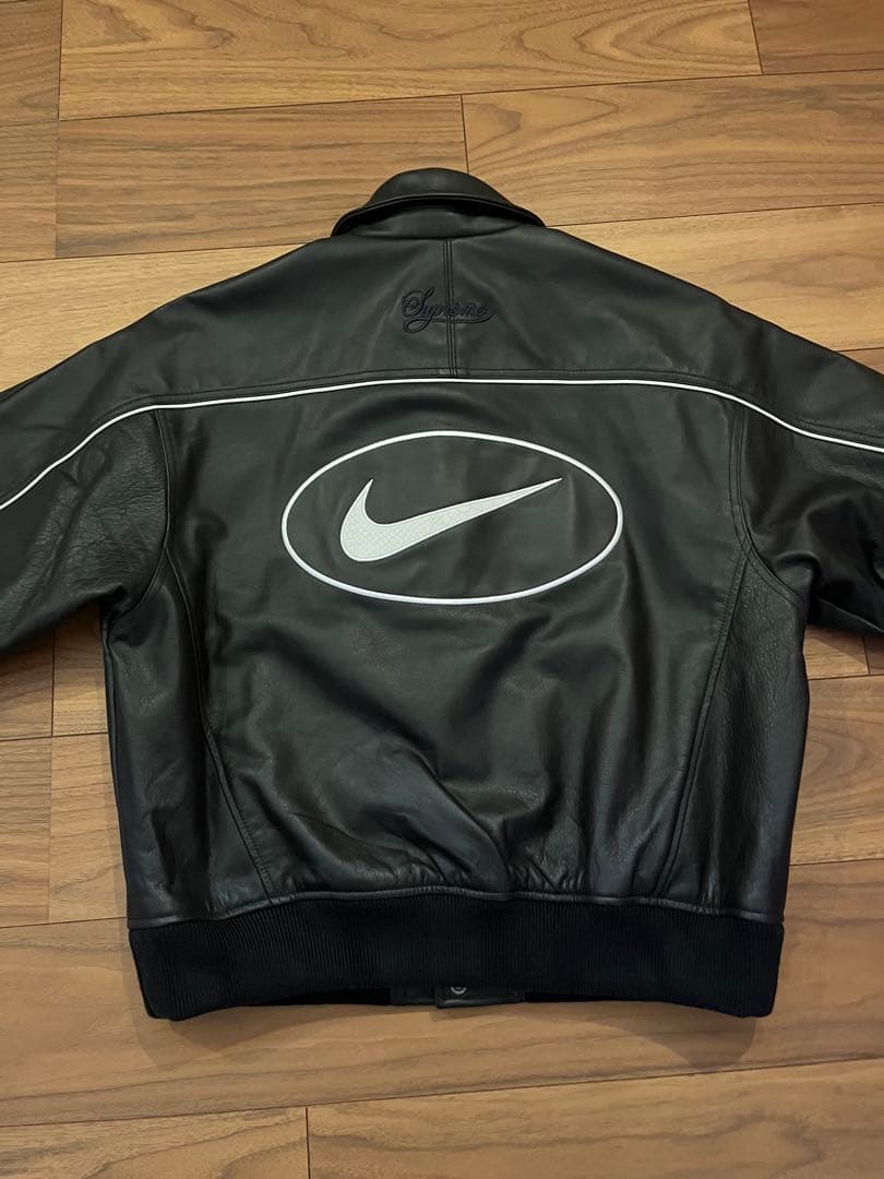 Supreme × Nike Leather Varsity Jacket