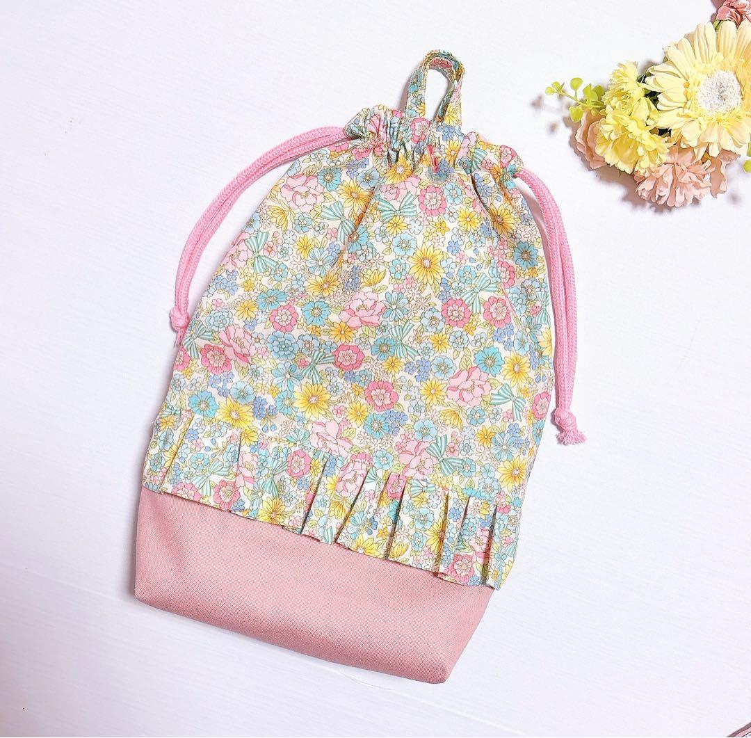 レッスンバッグ　上履き入れ　体操着袋　給食袋　ハンドメイド　入園入学　花柄