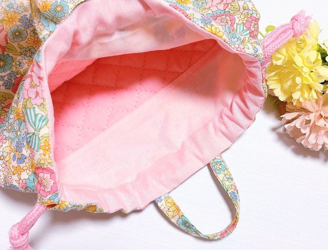 レッスンバッグ　上履き入れ　体操着袋　給食袋　ハンドメイド　入園入学　花柄