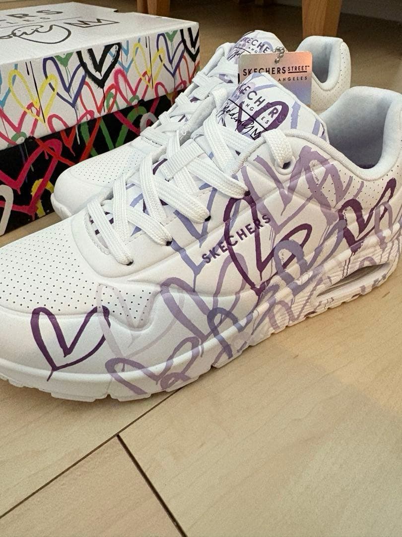 SKECHERS ハートゴールドクラウンパープル 24.5～25