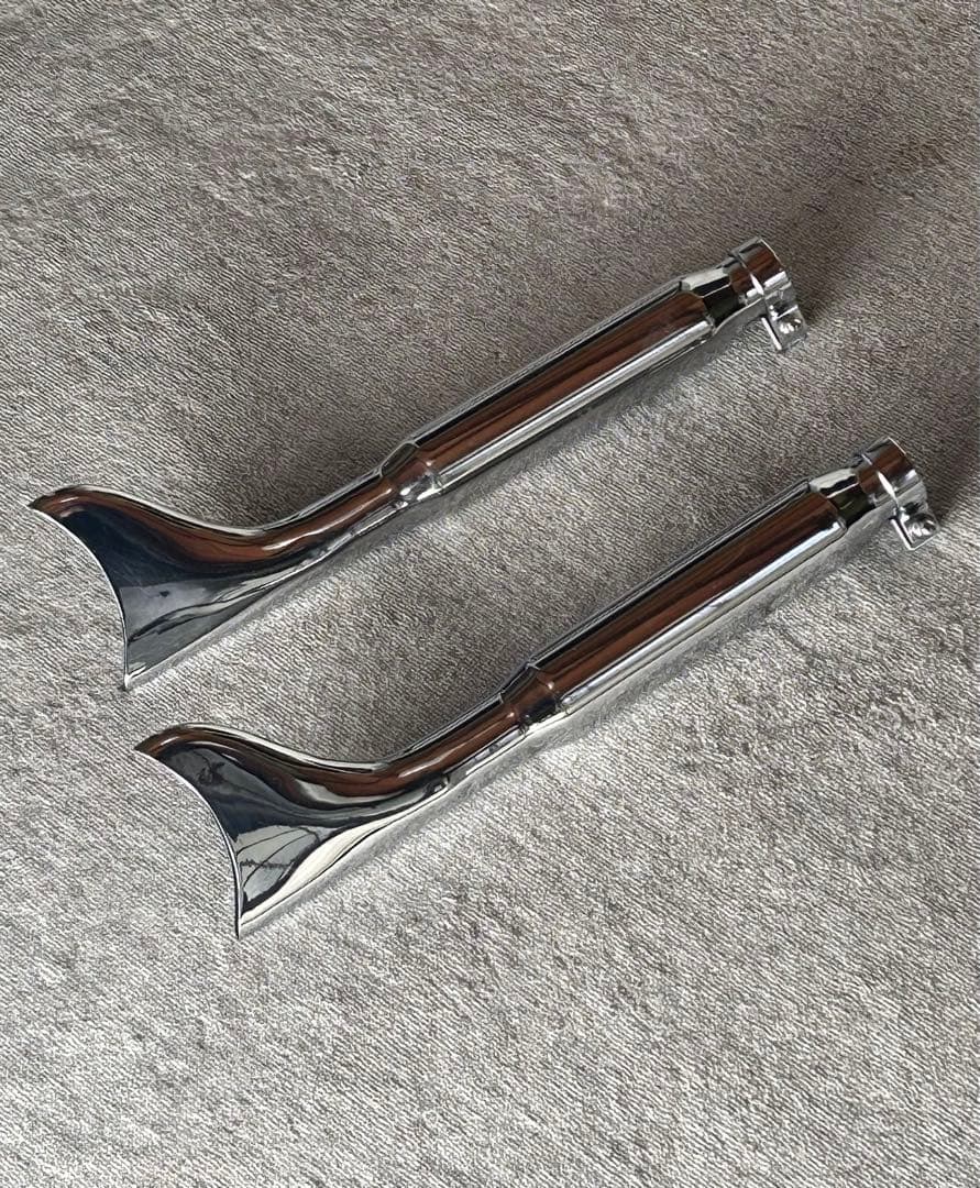 ハーレーダビッドソン　フィッシュテールマフラー テールパイプ クローム