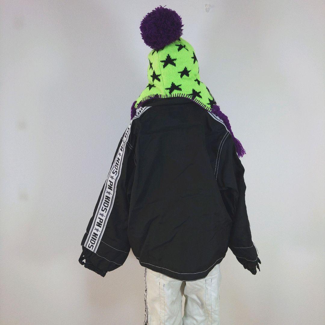 スキーウェア　キッズ　子供　130cm　男の子　白　黒　ゴーグル　グローブ