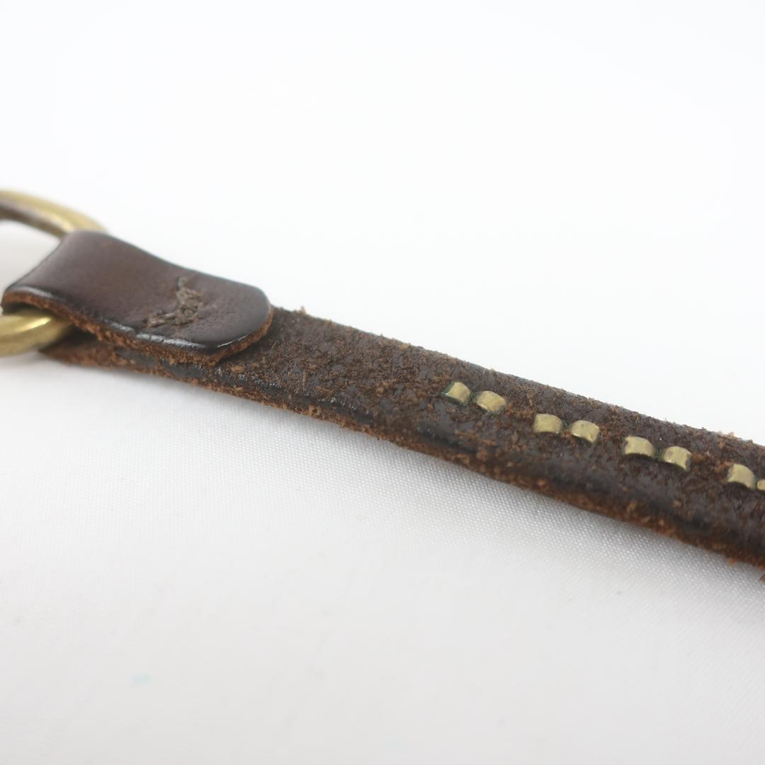 HTC 本革 レザー スタッズ ウォレットチェーン ブラウン メンズ