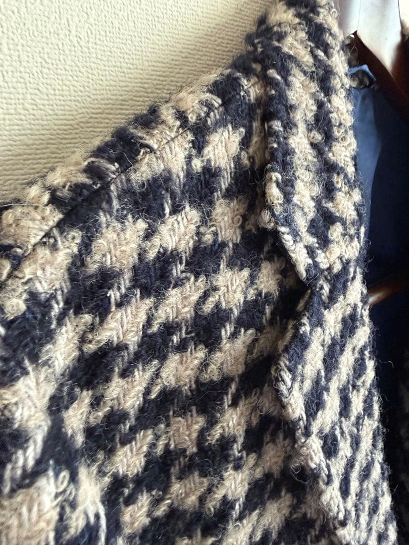 エポカ　チェスターコート クリーニング済　ネイビーとベージュのチェック