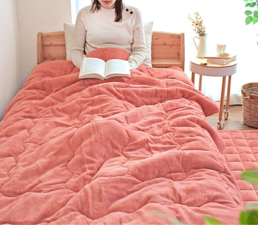 ひな暖 リッチ [発熱＆保温ラグ] シングル　ピンク