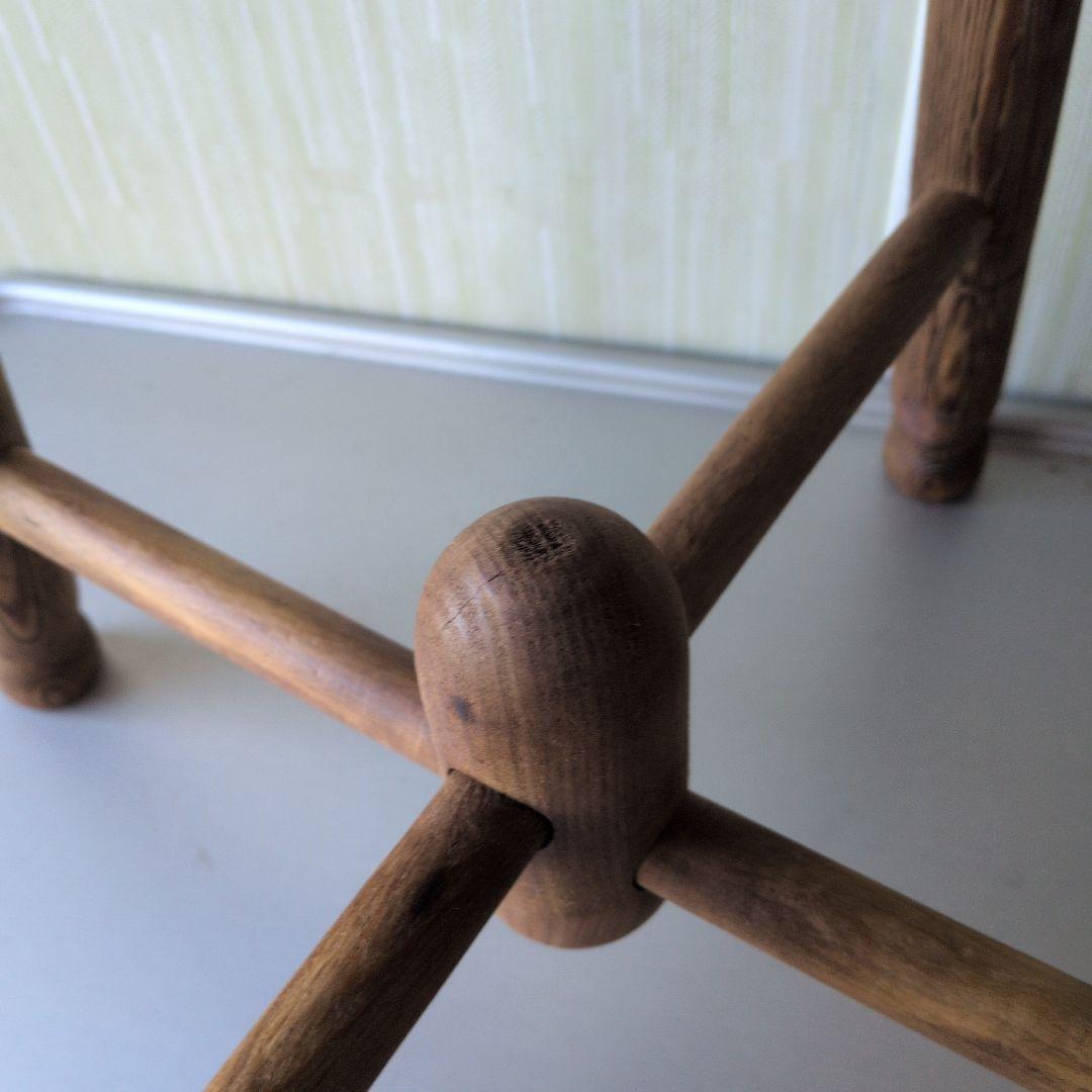 アンティークイギリス木製ラウンドスツール