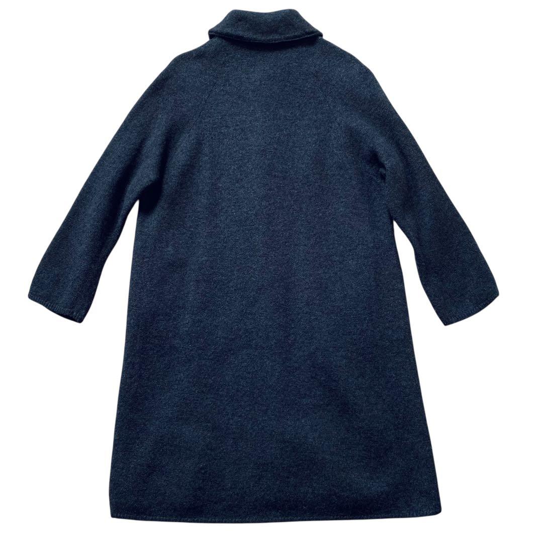45rpm【美品】アルパカ混 ウール ステンカラーコート チャコールグレー L