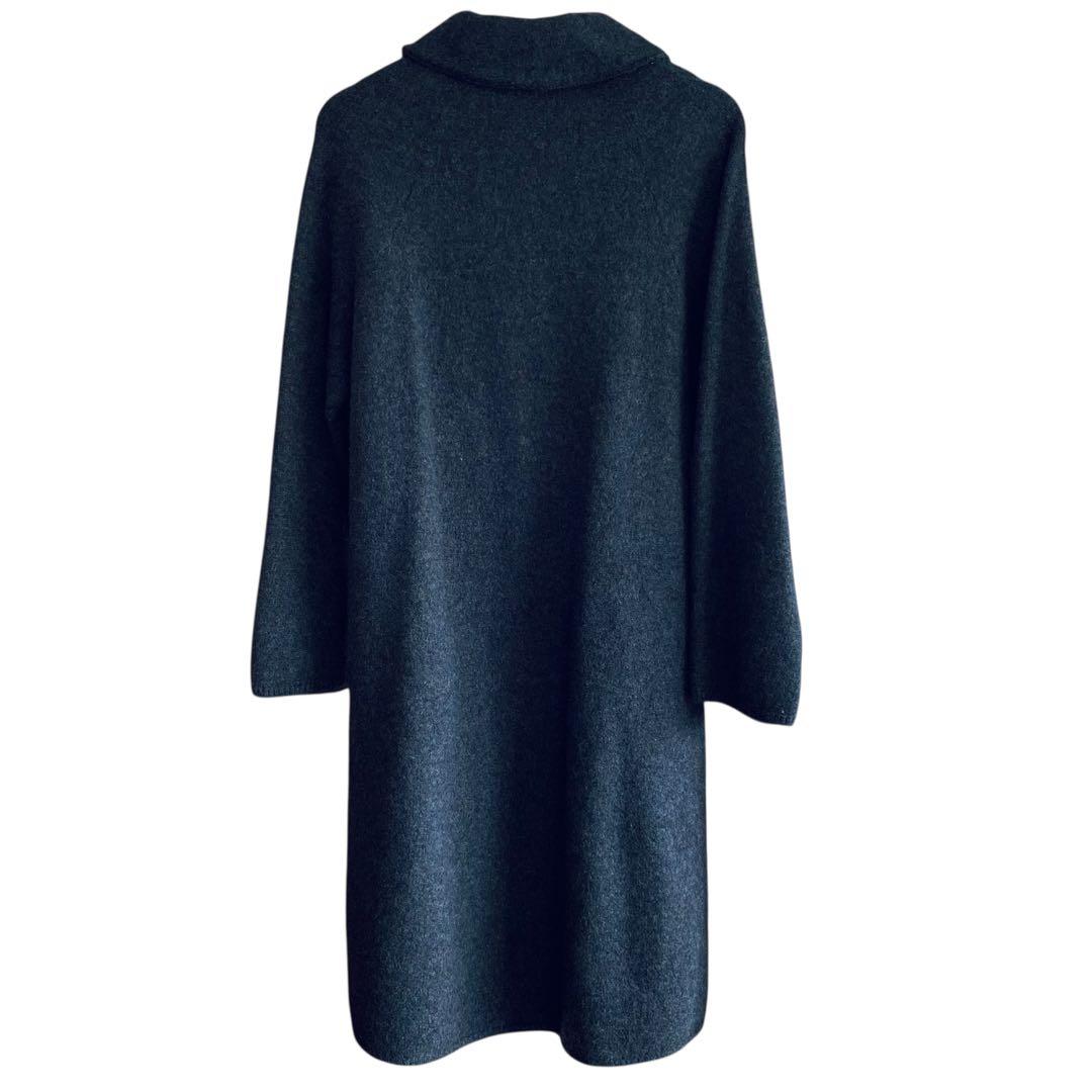 45rpm【美品】アルパカ混 ウール ステンカラーコート チャコールグレー L