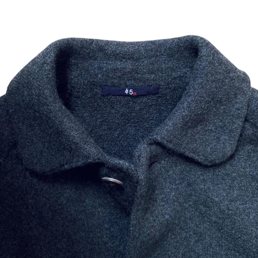 45rpm【美品】アルパカ混 ウール ステンカラーコート チャコールグレー L