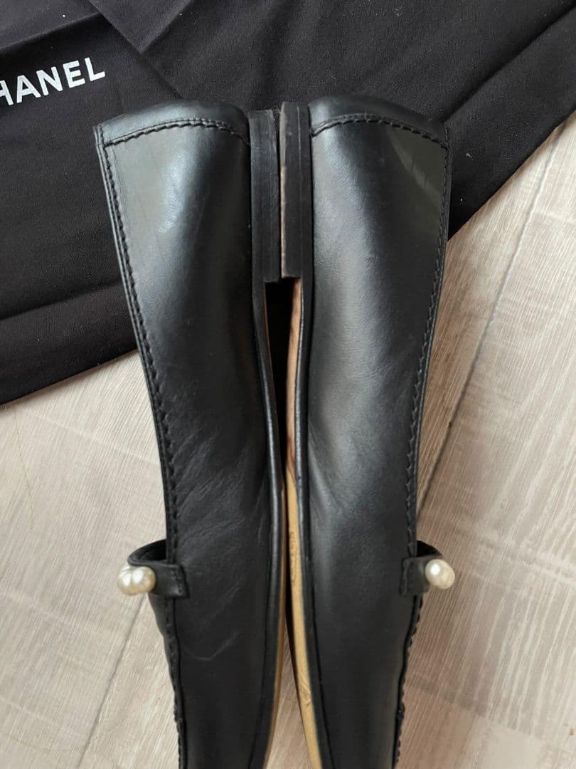CHANEL パール付き フラットパンプス 38C