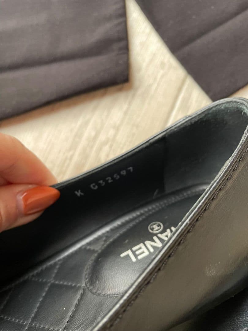 CHANEL パール付き フラットパンプス 38C