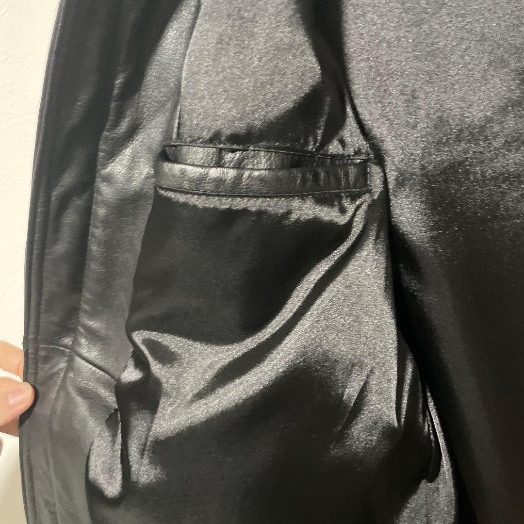 【高級本革】牛革 リアルレザージャケット カバーオール Lサイズ ブラック 黒