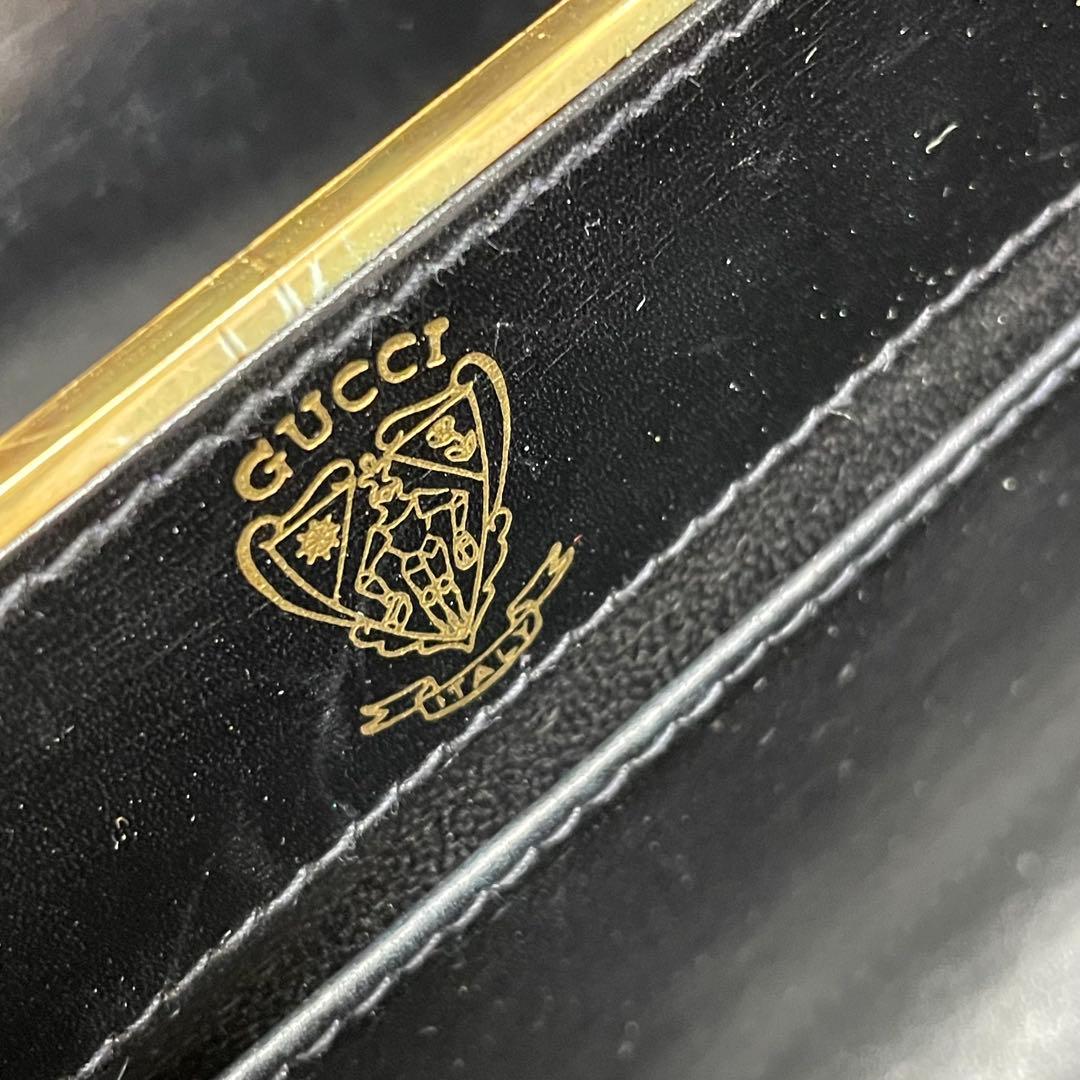 オールドグッチ　GUCCI ショルダーバッグ　サークルロゴ　ゴールド