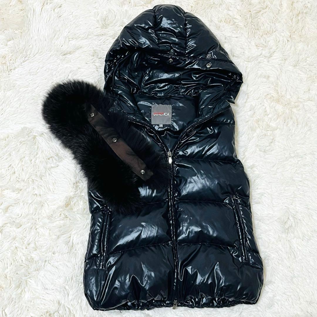 【美品】DUVETICA デュベティカ ダウン ベスト ファー 38 2way