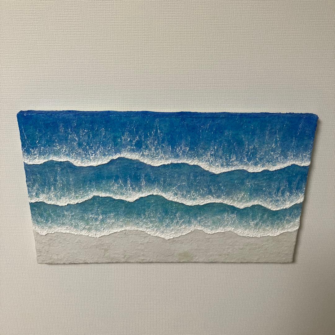 絵画　アクリル画　原画　海　癒し　風景画　テクスチャーアート　一点物　Ｓ.Ｉ