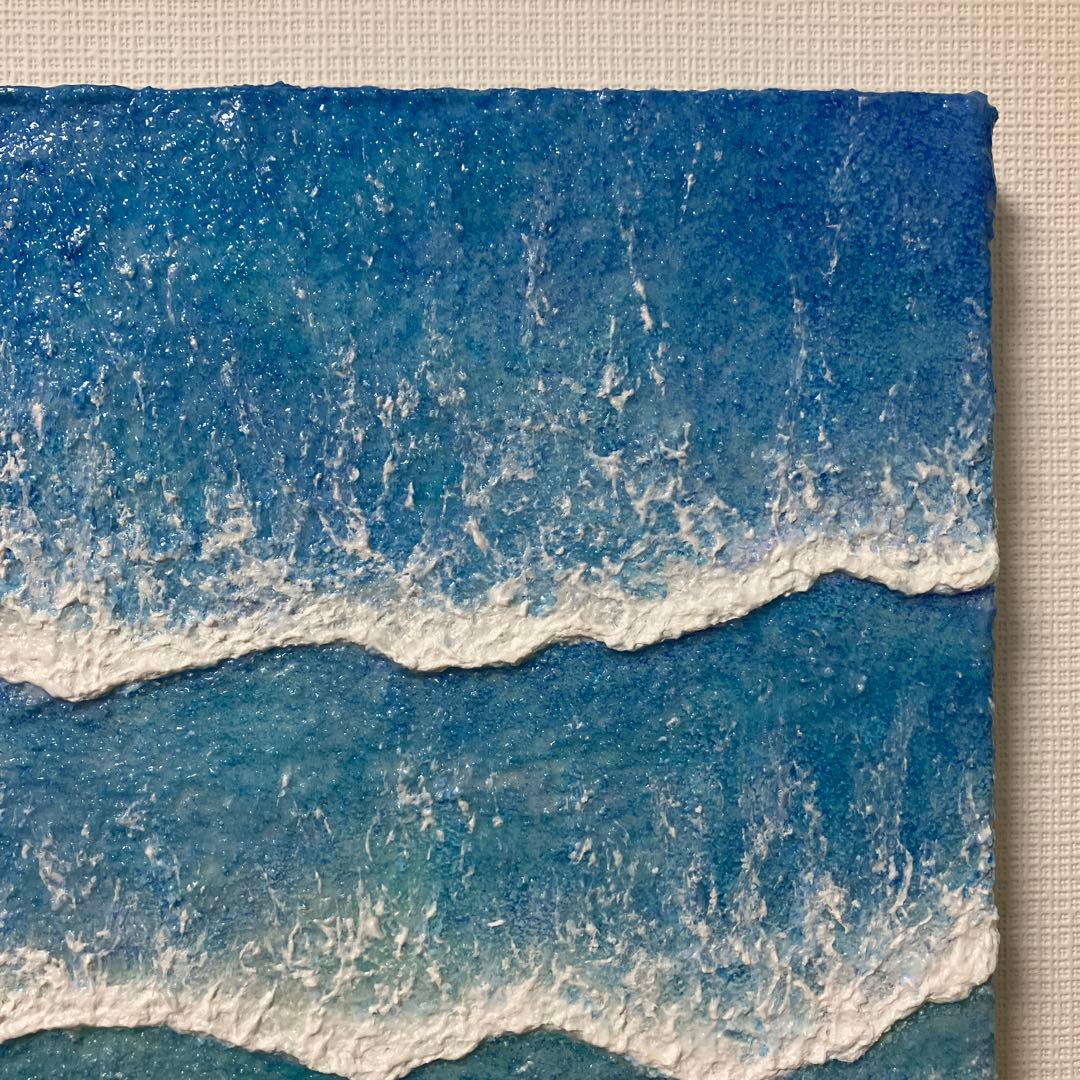 絵画　アクリル画　原画　海　癒し　風景画　テクスチャーアート　一点物　Ｓ.Ｉ
