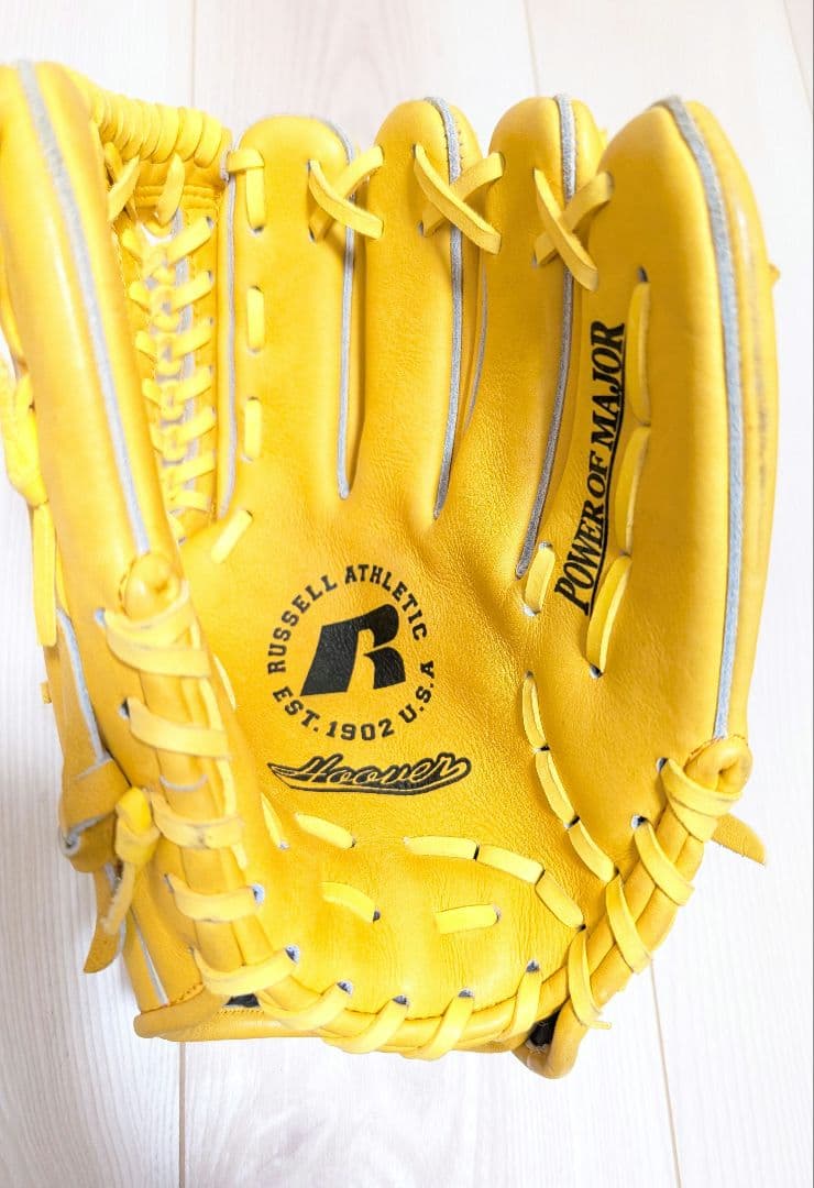 イエロー 軟式野球グローブ 日本製 ラッセルアスレティック