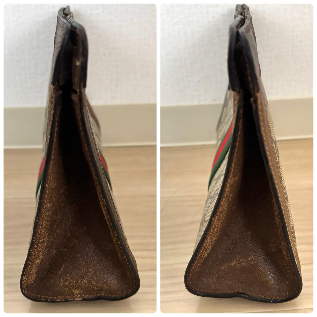 【本物】グッチ クラッチバッグ シェリーライン GGスプリーム PVCレザー