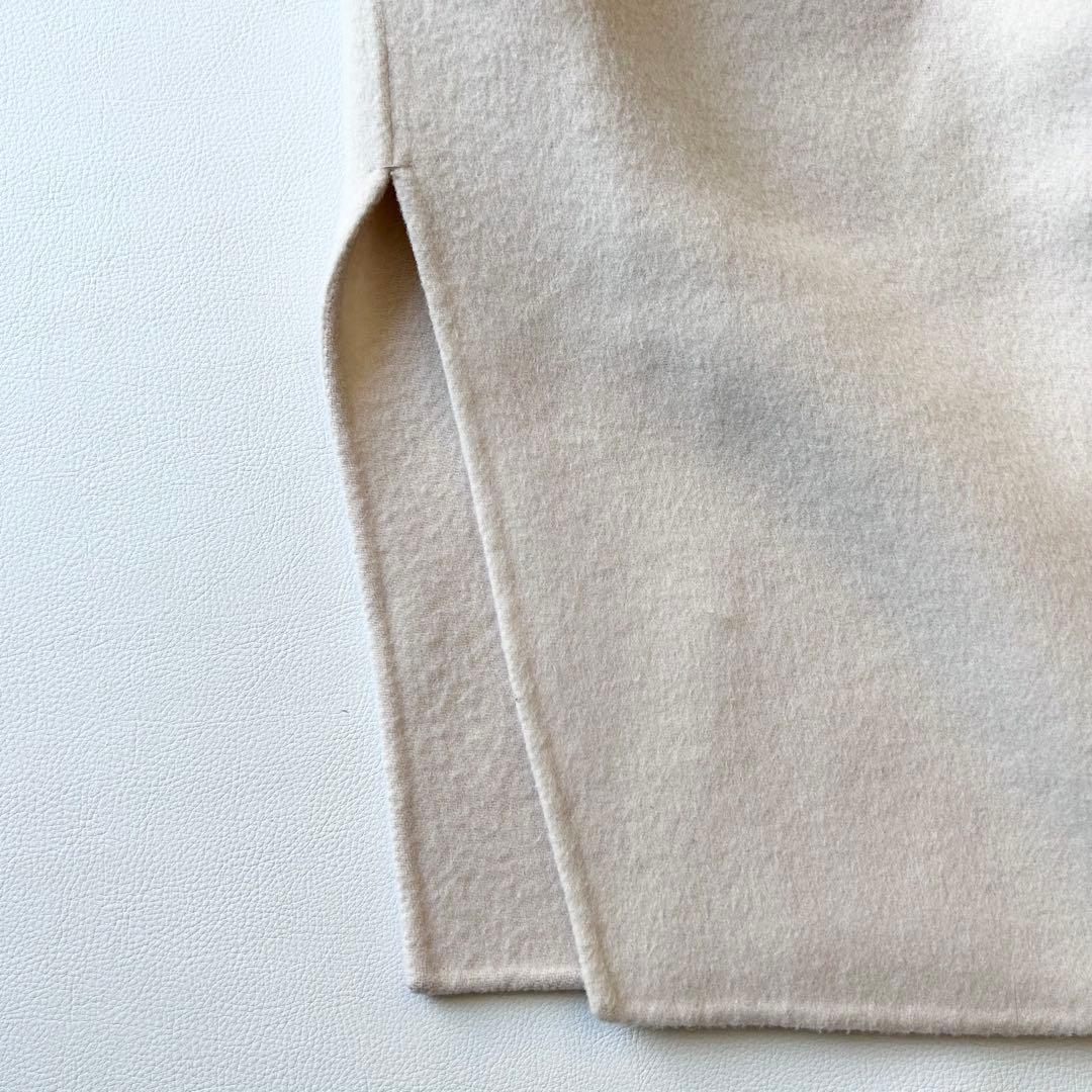 3048y ドレステリア 襟付きロングリバーコート S アイボリー