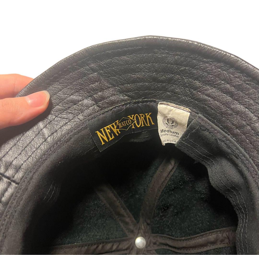 USA製 NEW YORK HAT leather bucket hat