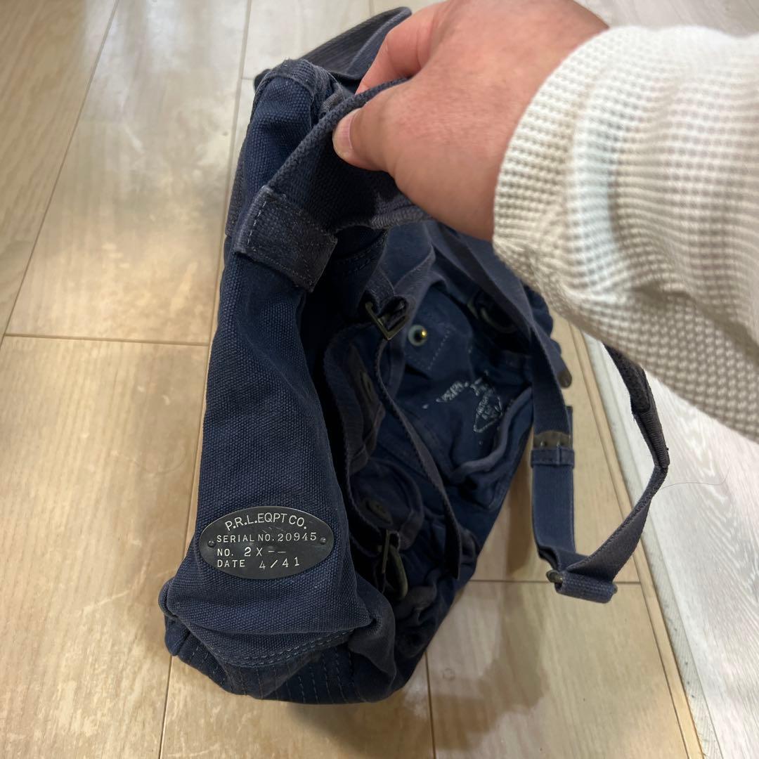 ラルフローレン　ミリタリーネイビー キャンバスショルダーバッグ