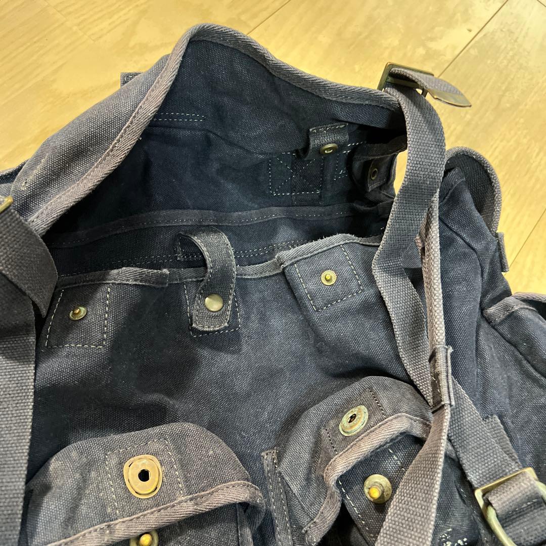 ラルフローレン　ミリタリーネイビー キャンバスショルダーバッグ