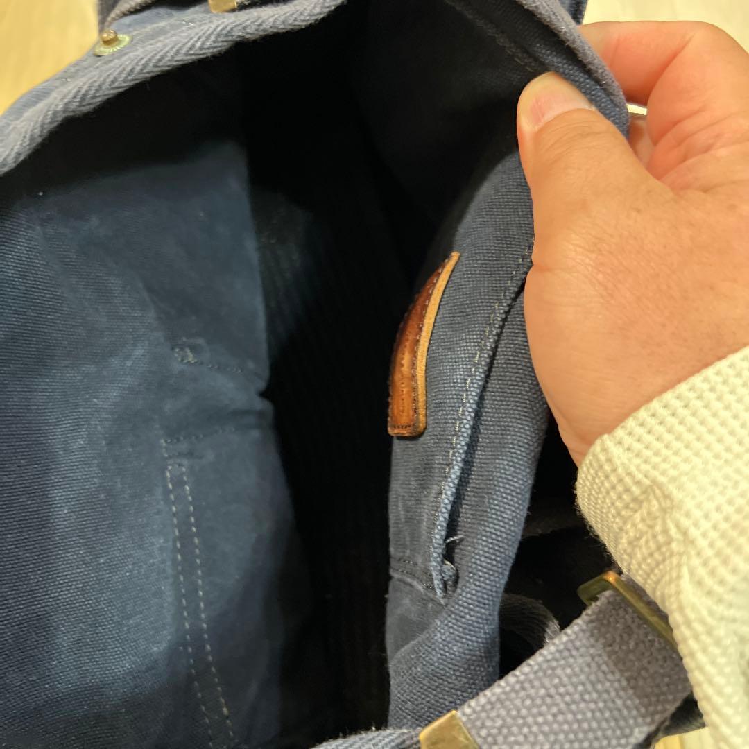 ラルフローレン　ミリタリーネイビー キャンバスショルダーバッグ