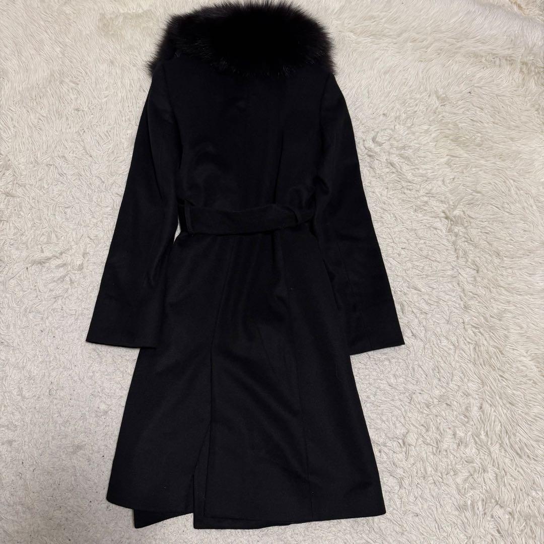 近年未使用級カシミヤ100% バーニーズニューヨーク　ロングコート　フォックス