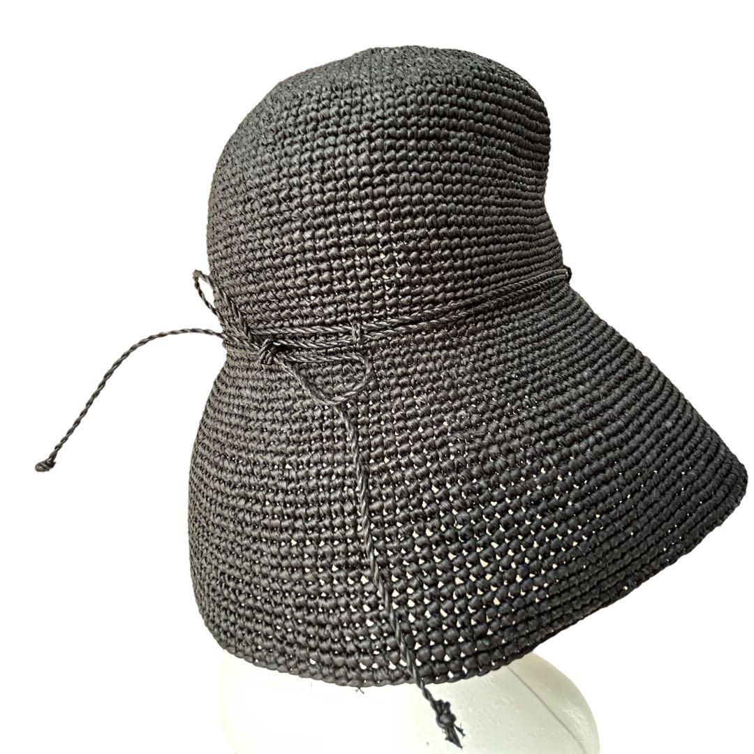 ヘレンカミンスキー　麦わら帽子　ストローハット　黒　ブラック