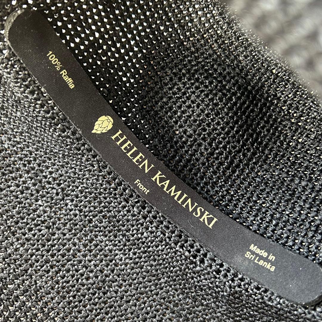 ヘレンカミンスキー　麦わら帽子　ストローハット　黒　ブラック