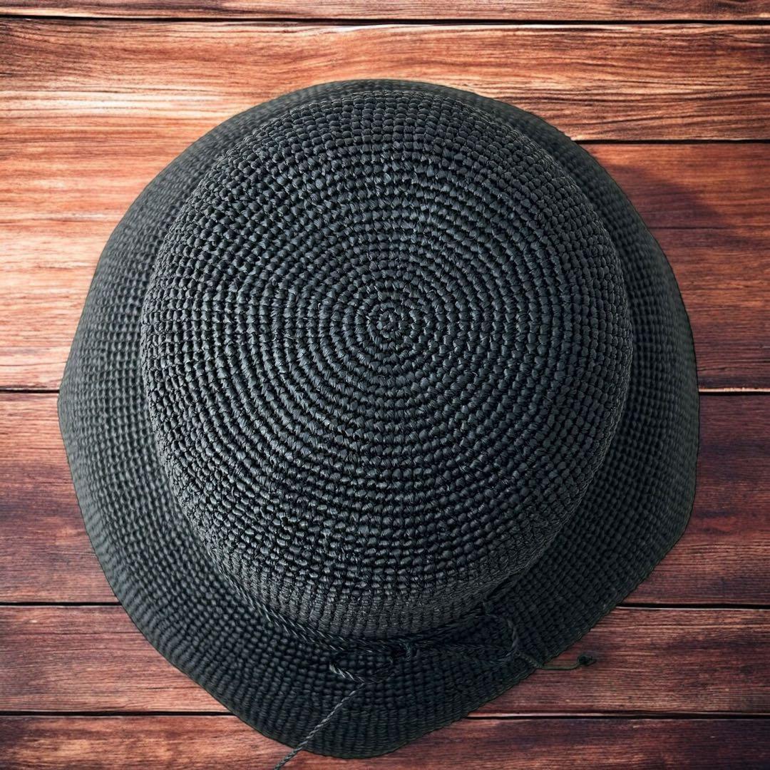 ヘレンカミンスキー　麦わら帽子　ストローハット　黒　ブラック