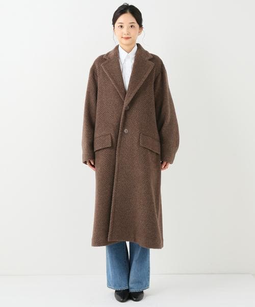 クチュールドアダム ヘリンボーン チェスターコート フレームワーク