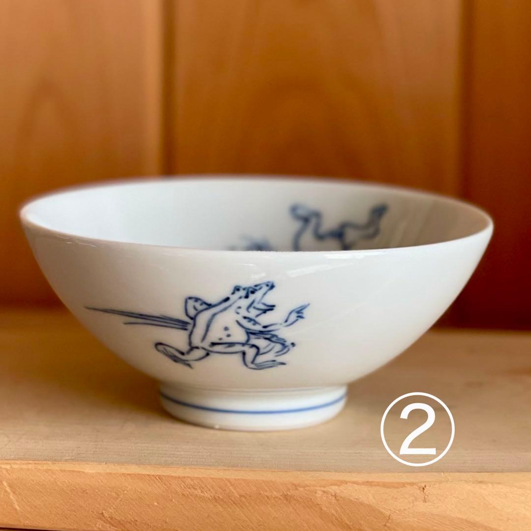 ききちゃん様 染付 鳥獣戯画 ごはん茶碗5つ＋豆皿５枚