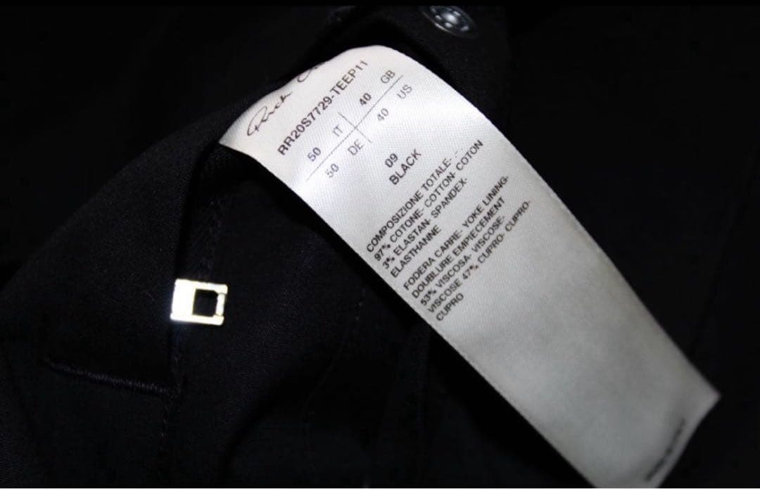 Rick Owens 20SS バックプリント アウターシャツ 50 美品正規品