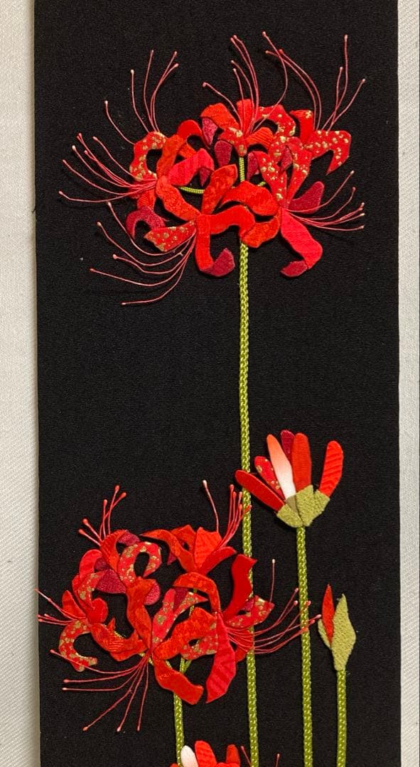 手作り押絵の壁飾り『彼岸花』(曼珠沙華)