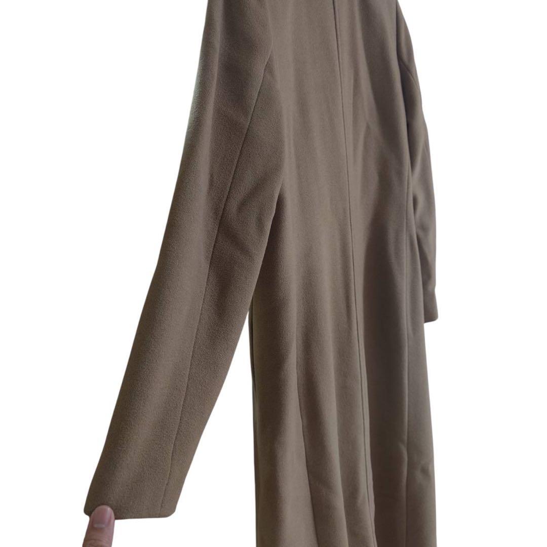 23区 フォックスファー付 ロングコート 40 アンゴラ混