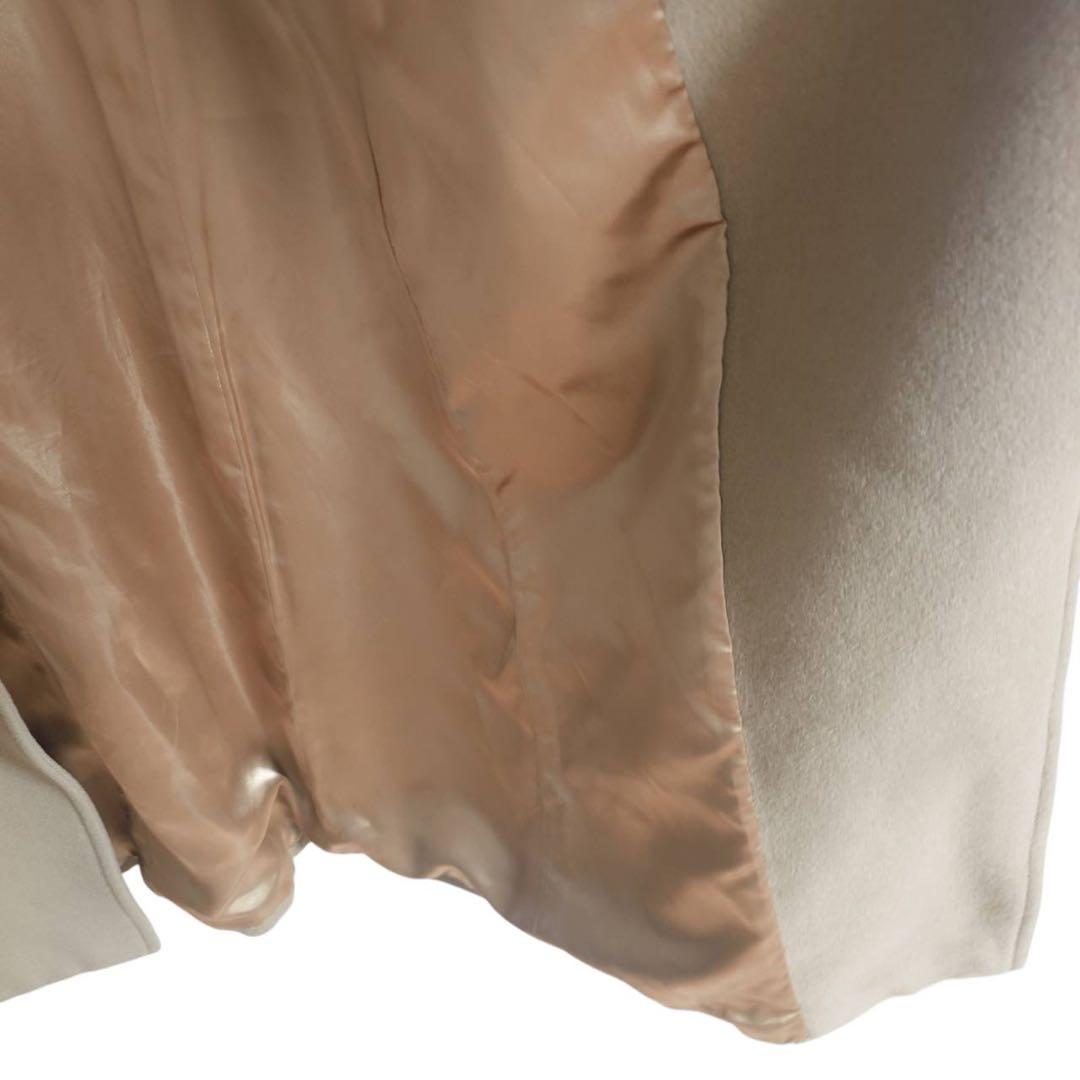 23区 フォックスファー付 ロングコート 40 アンゴラ混