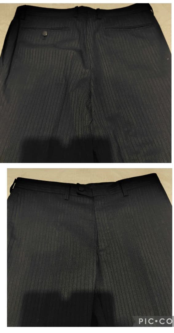 美品　ロエン　スリーピースセットアップスーツ　ドクロ　総柄　L ストライプ　黒