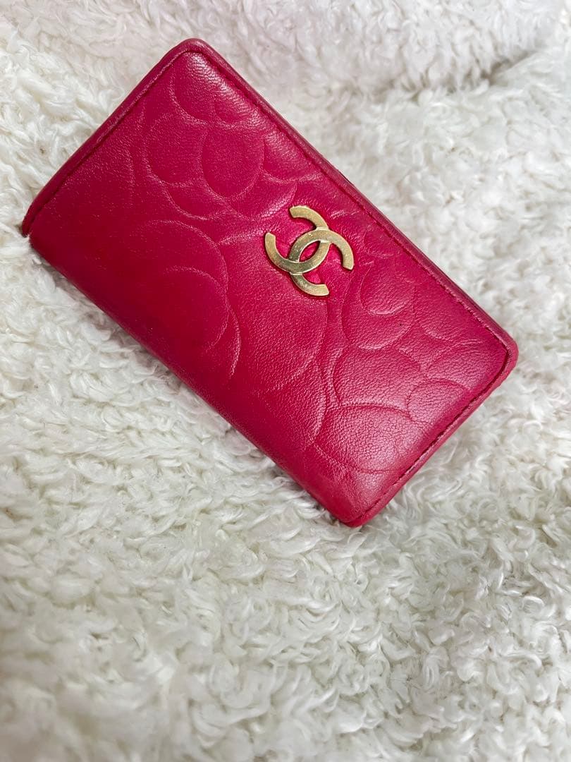 値下げ　CHANEL シャネル　カメリア　キーケース　６連フック