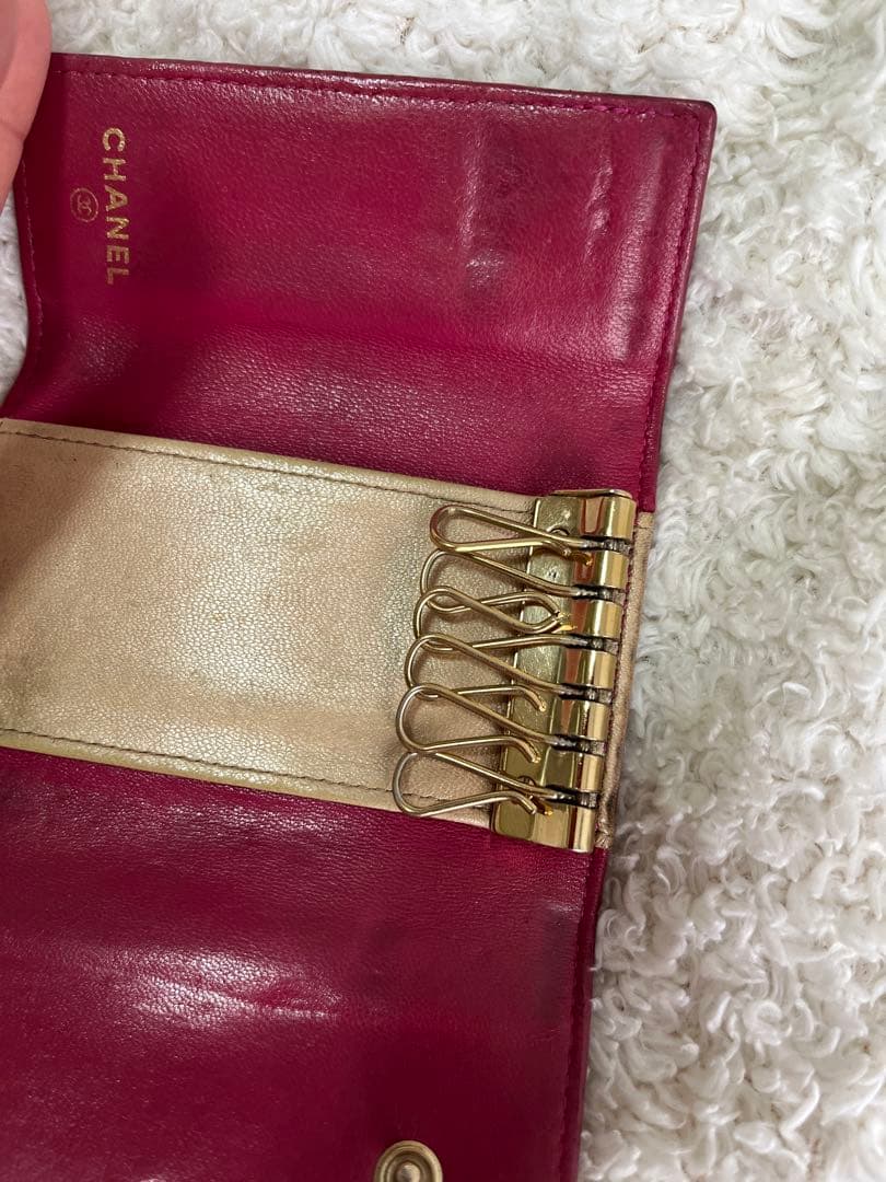 値下げ　CHANEL シャネル　カメリア　キーケース　６連フック