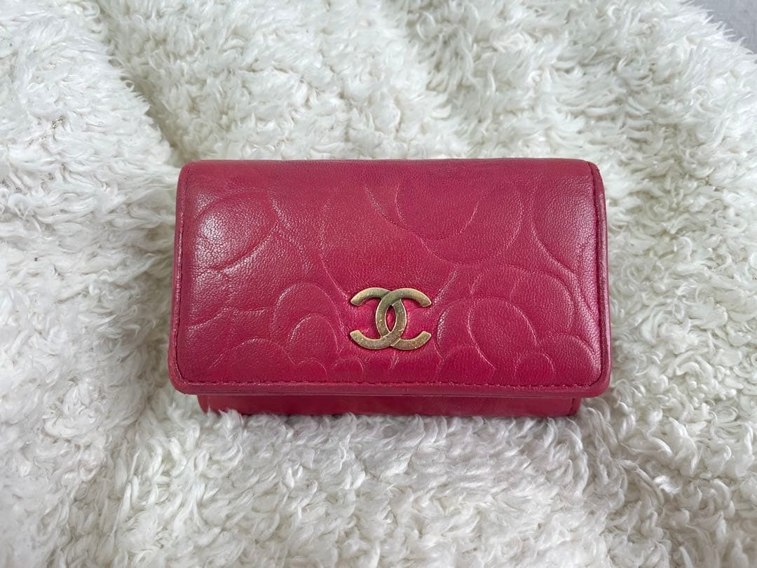 値下げ　CHANEL シャネル　カメリア　キーケース　６連フック