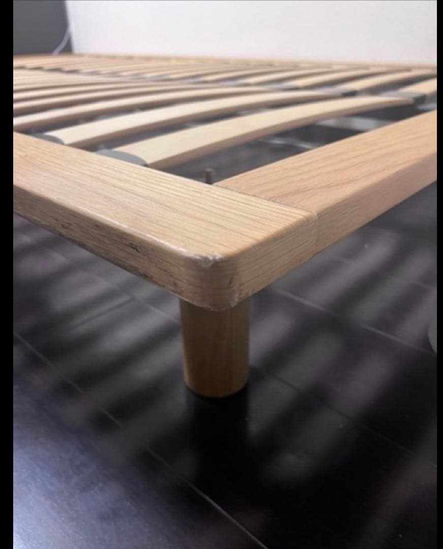 近隣地域限定送料無料❗️無印良品・木製ベッドフレーム オーク材突板　セミダブル