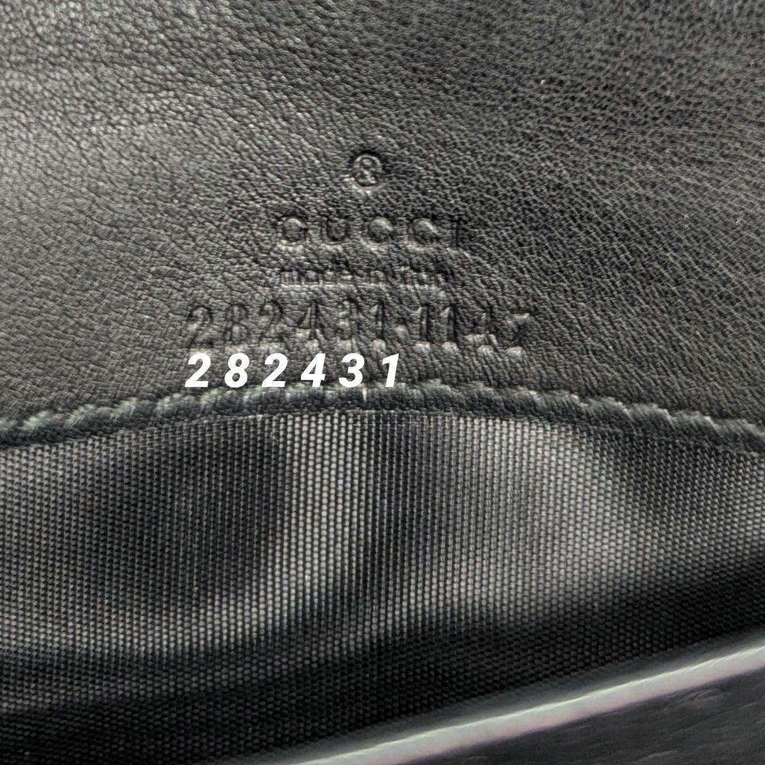 GUCCI　長財布　GG　レザー　シマ　スーキー　ゴールド　黒