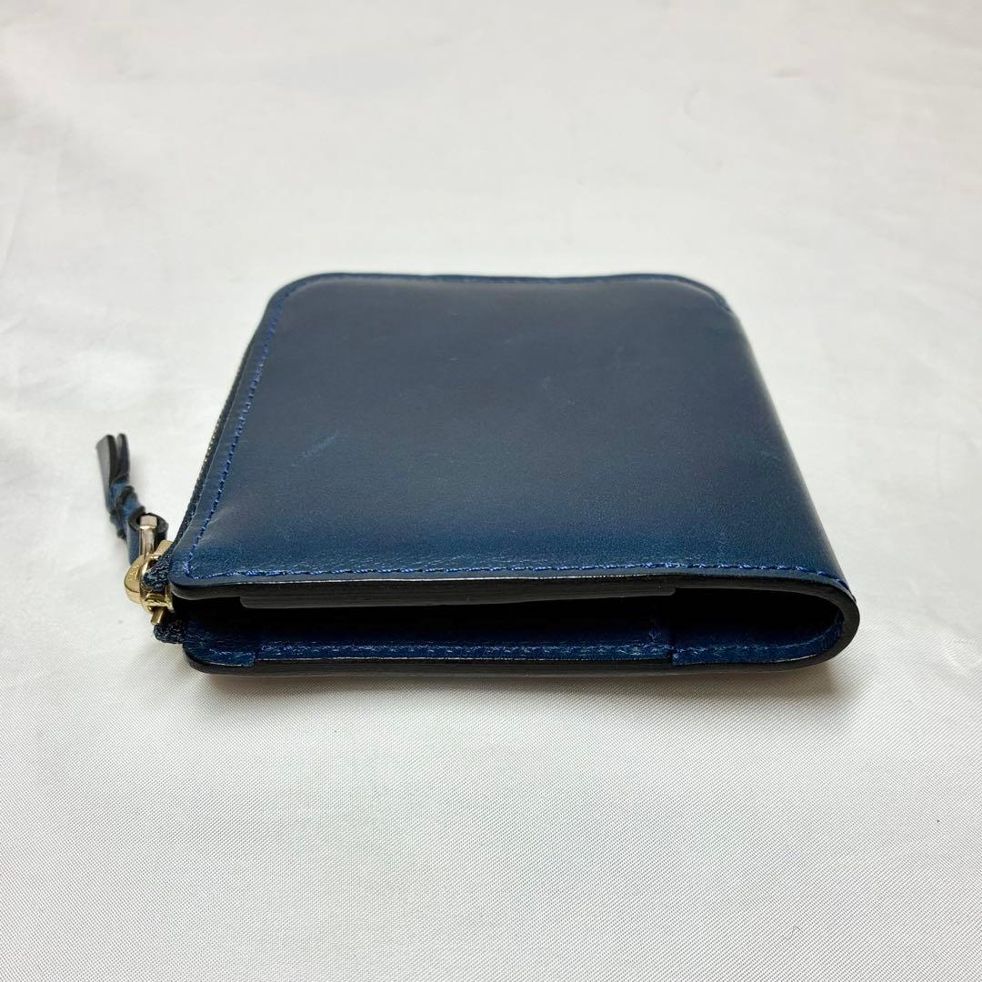 【美品】　Munekawa ムネカワ　L字ファスナー財布　クラム　ブルー　人気