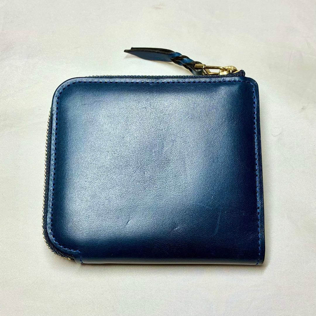 【美品】　Munekawa ムネカワ　L字ファスナー財布　クラム　ブルー　人気
