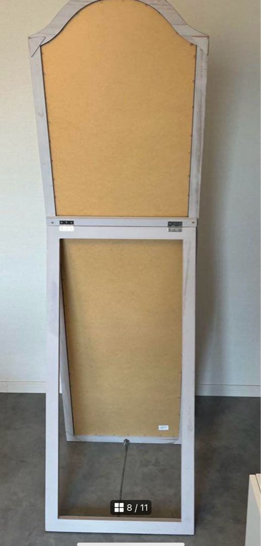 アーチ型　木製スタンドミラー