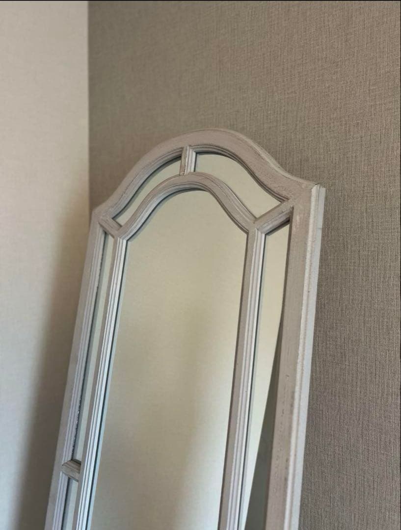 アーチ型　木製スタンドミラー